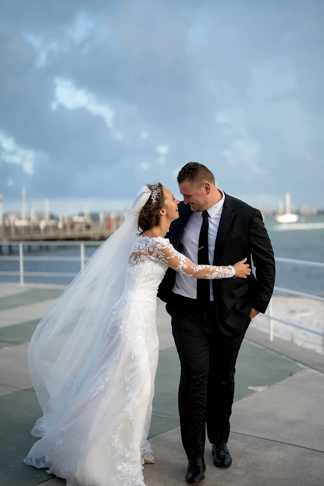 Photo of a couple at their wedding