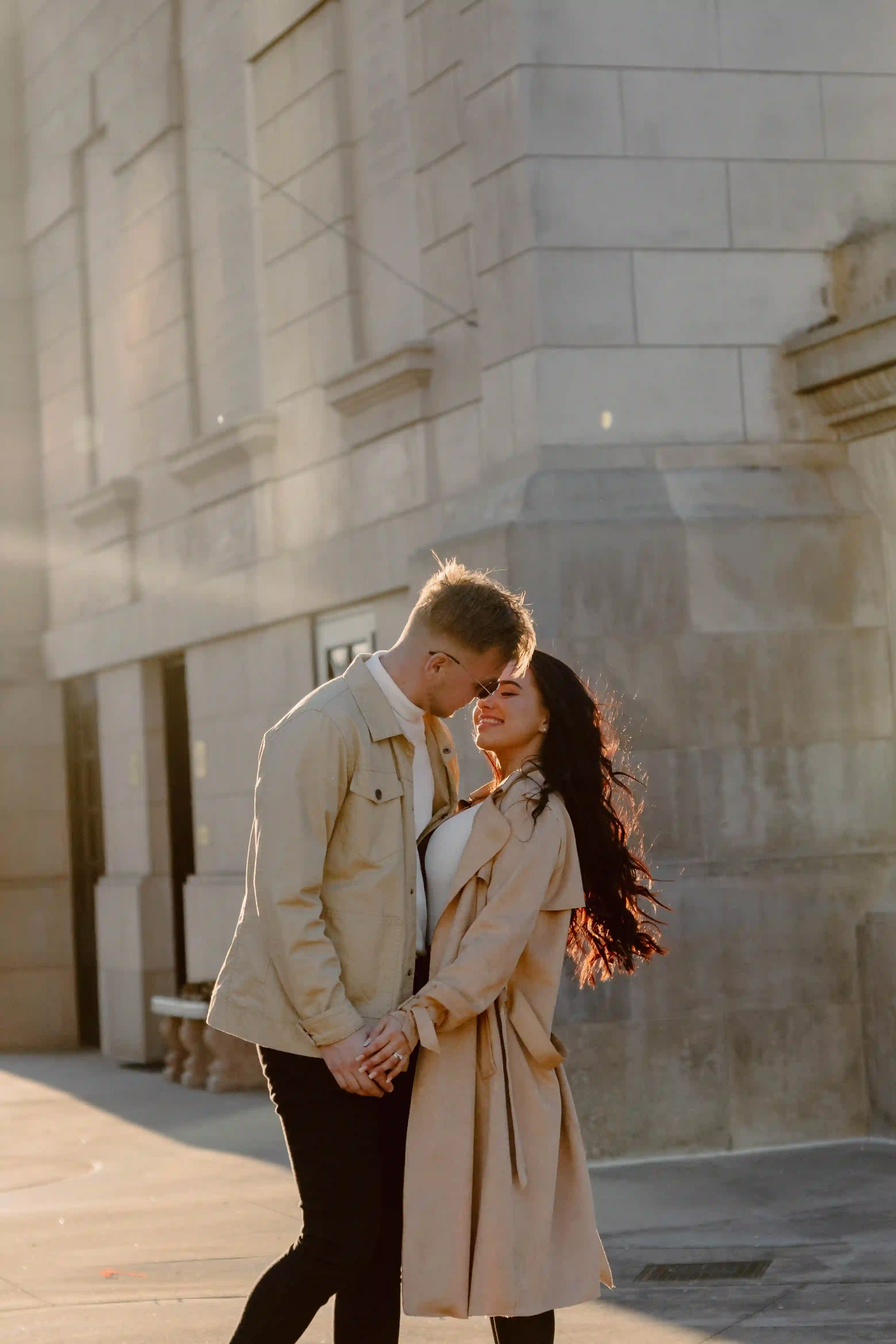 Photo of a couple during sunset